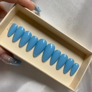 Blue Press On Nails